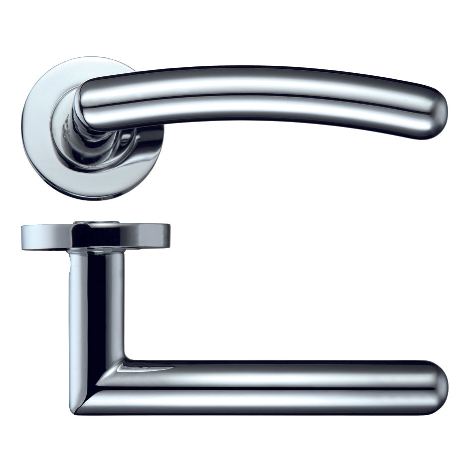 Juno Door Handle on Rose Polished Chrome