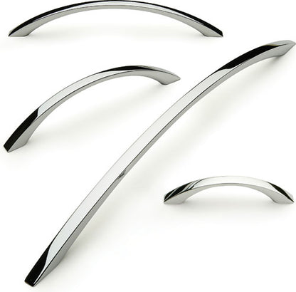 186mm Polished Chrome Bow Handle - 160mm Centres