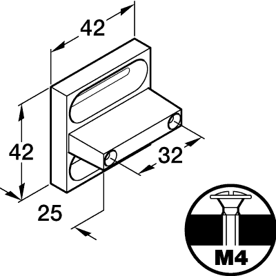 Polished Chrome Square Cabinet Knob - 42mm