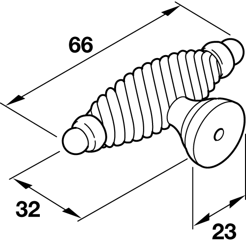 66mm Pewter Finish Twister T Bar Door Knob