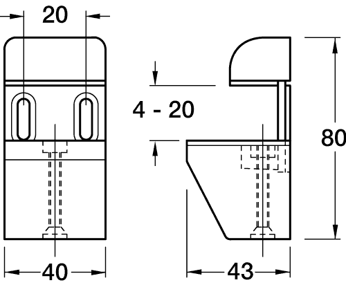 Polished Chrome Shelf Bracket