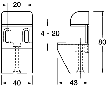 Polished Chrome Shelf Bracket