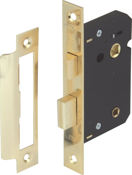 Brass Finish Bathroom Mortice Lock - 44mm Backset