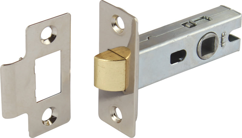 Nickel Finish Tubular Mortice Latch - 45mm Backset