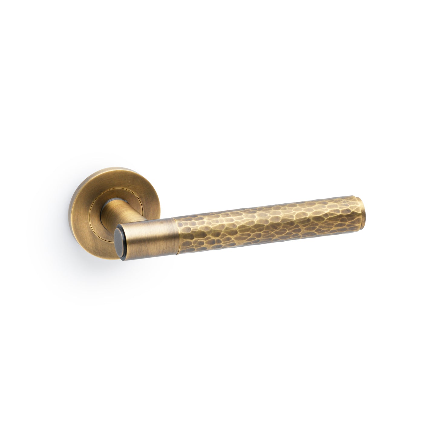 Spitfire Hammered Door Handles On Round Rose