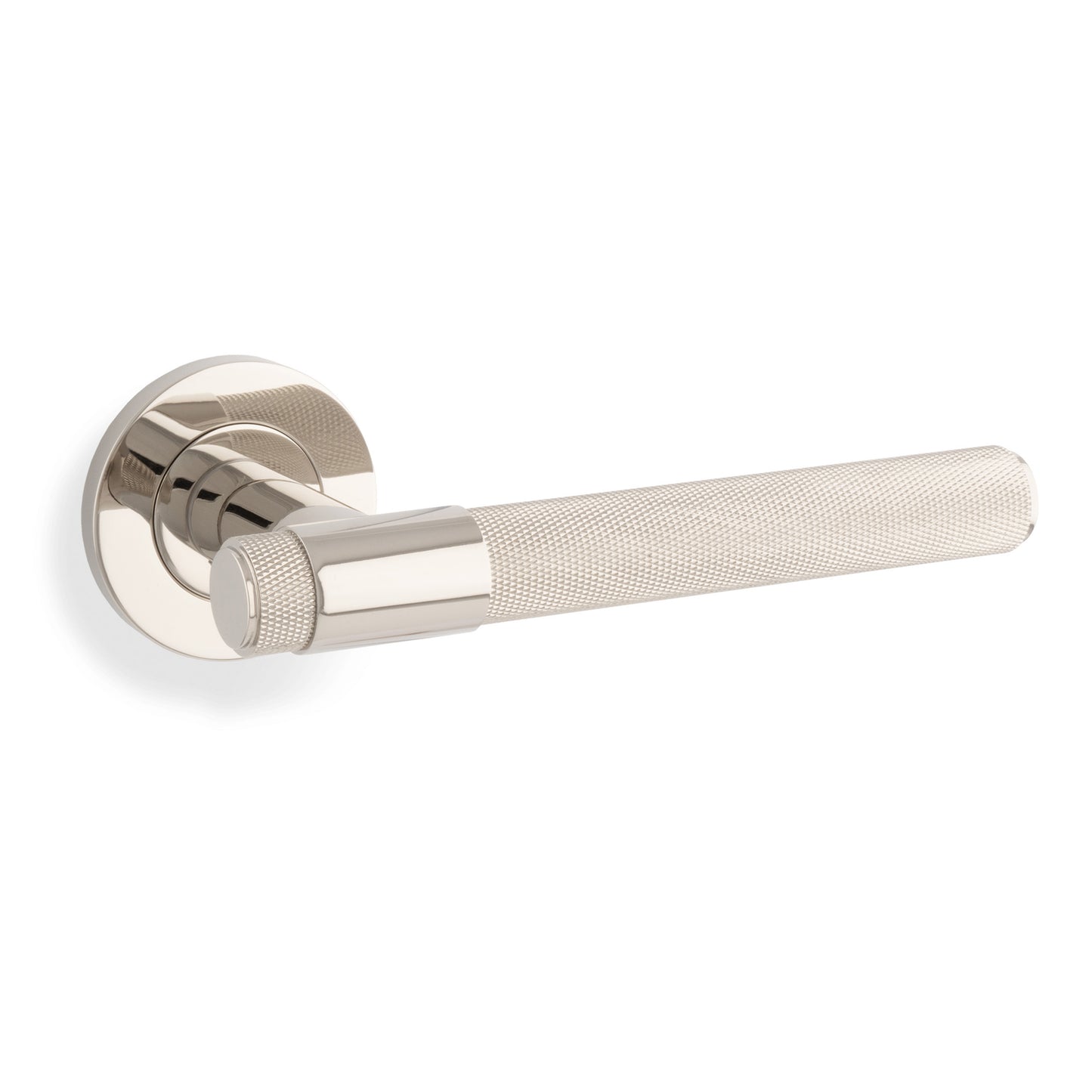 Kingston Knurled Door Handles On Round Rose