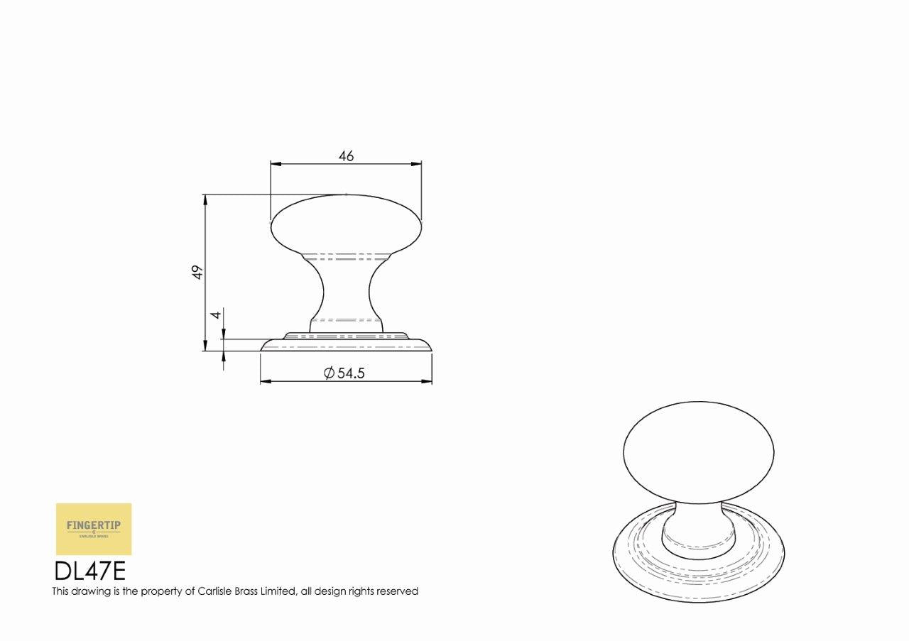 Polished Chrome Victorian Cabinet Knob - 46mm