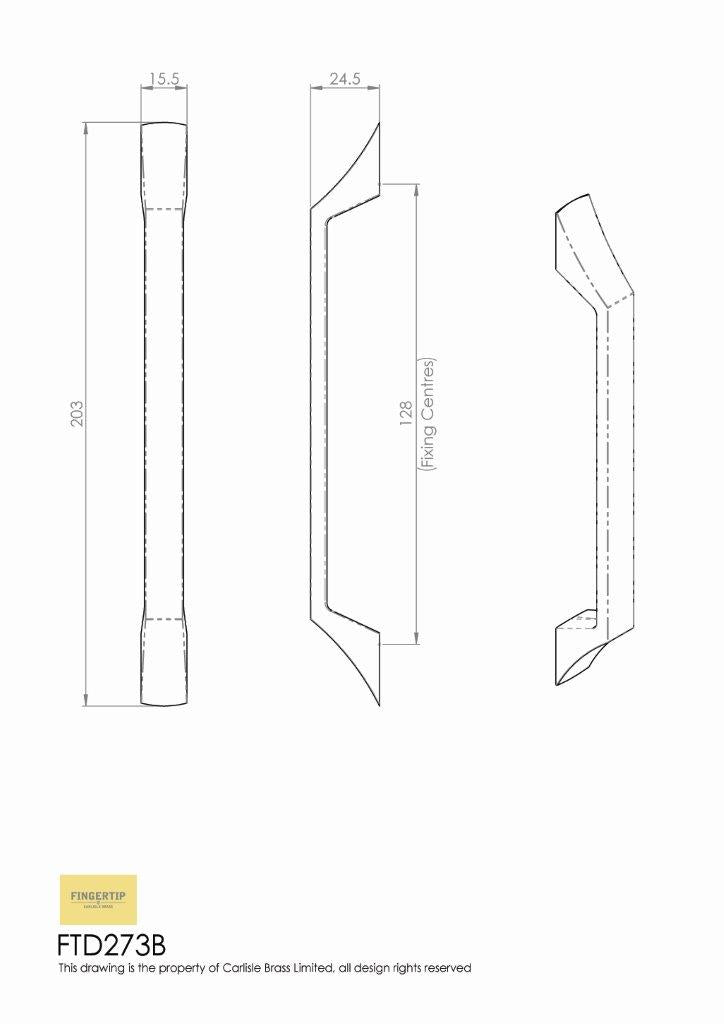 Halcyon Cabinet Handle - Satin Nickel - 128mm Centres