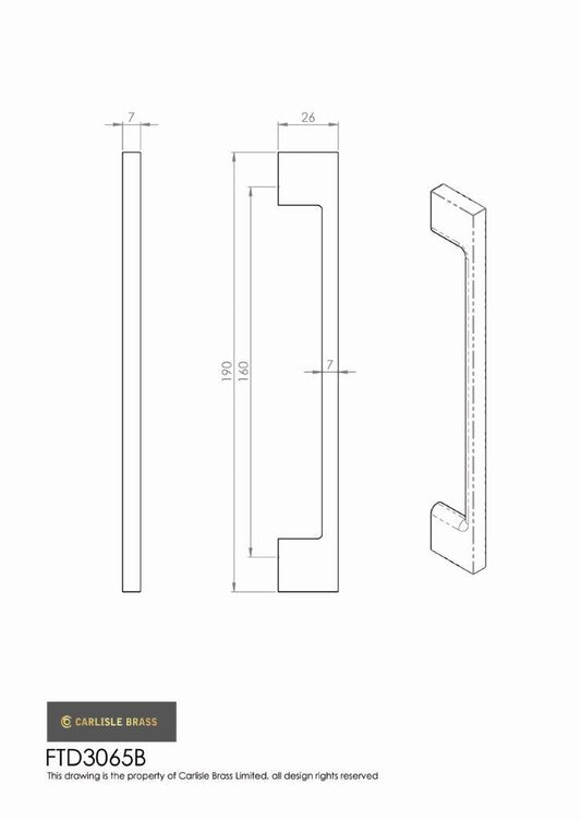 Satin Nickel Slim Cabinet Bar Handle - 160mm Centres