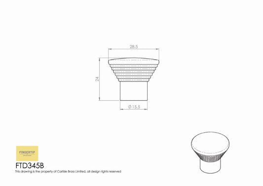 Satin Nickel Ringed Cabinet Knob - 28.5mm