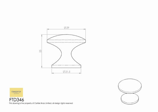 Silhouette Polished Chrome Cabinet Knob - 29mm