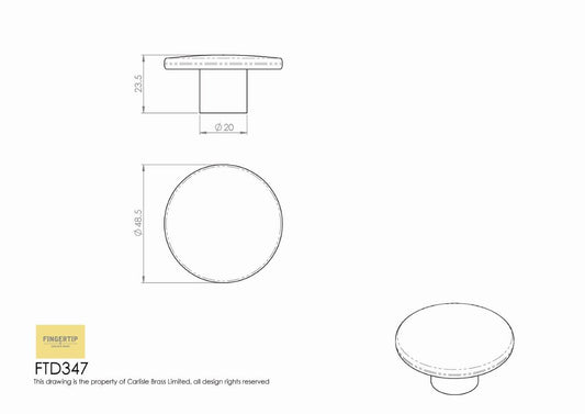 Meridian Satin Nickel Cabinet Knob - 49mm