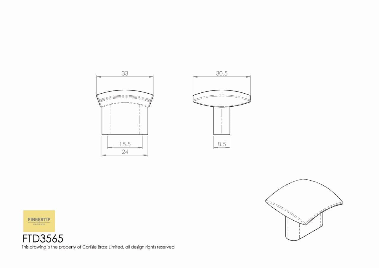 Satin Nickel Square Cabinet Knob | 32mm