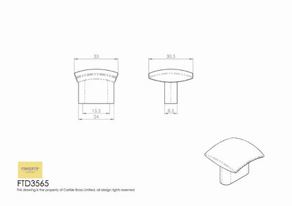 Satin Nickel Square Cabinet Knob | 32mm