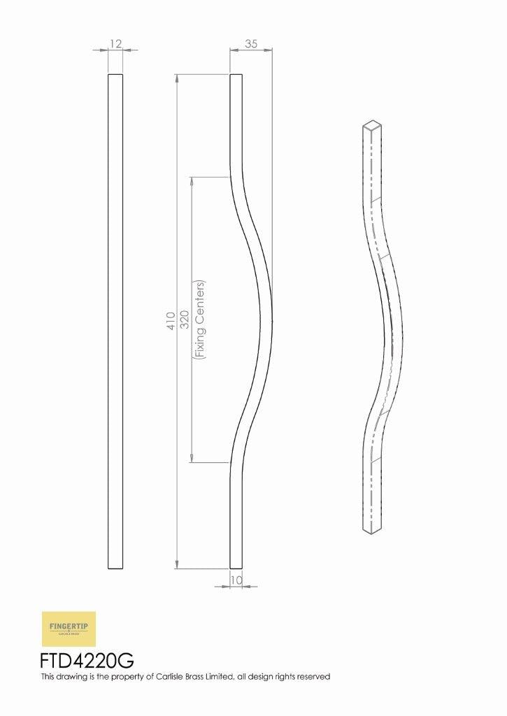 Ovenco Polished Chrome Cabinet Handle | 320mm Centres