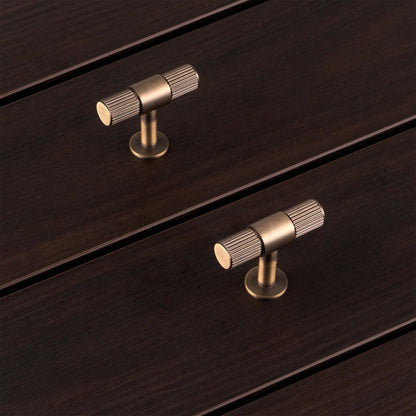 Lines Knurled T Bar Cabinet Knobs