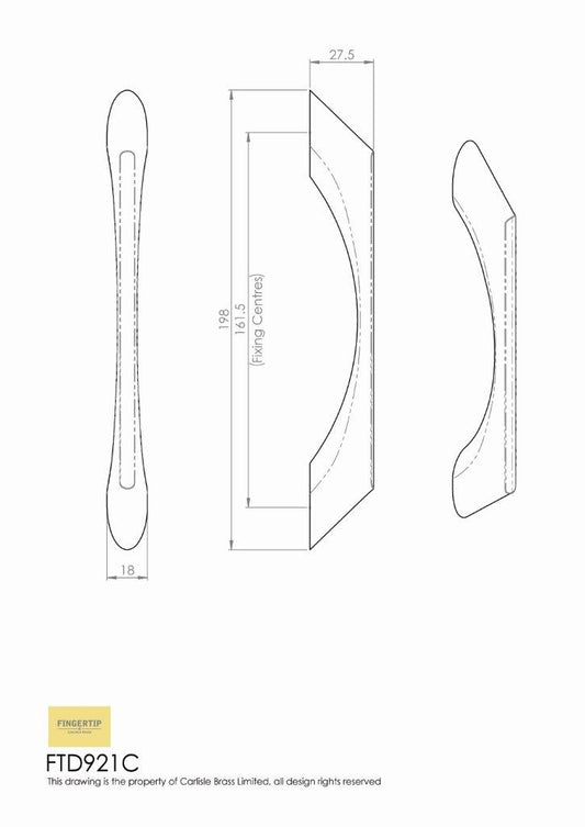 Morini Cabinet Handle - Polished Chrome - 160mm Centres