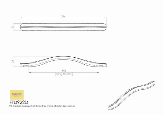 Salassi Handle 192mm - Polished Chrome