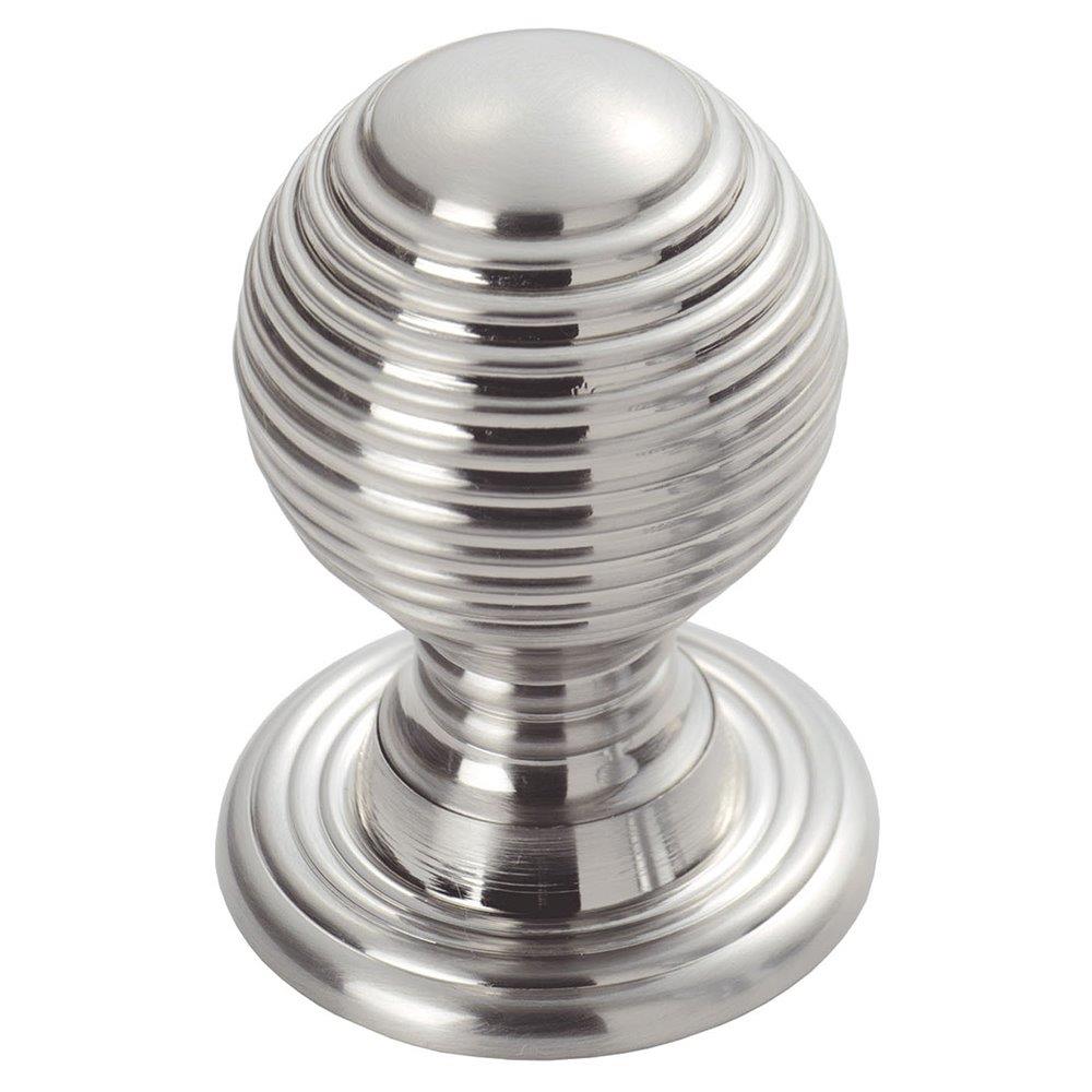 Queen Anne Polished Chrome reeded knob - 28mm