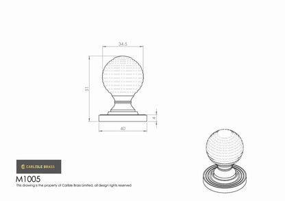 Polished Chrome Queen Anne Reeded Knob | 35mm