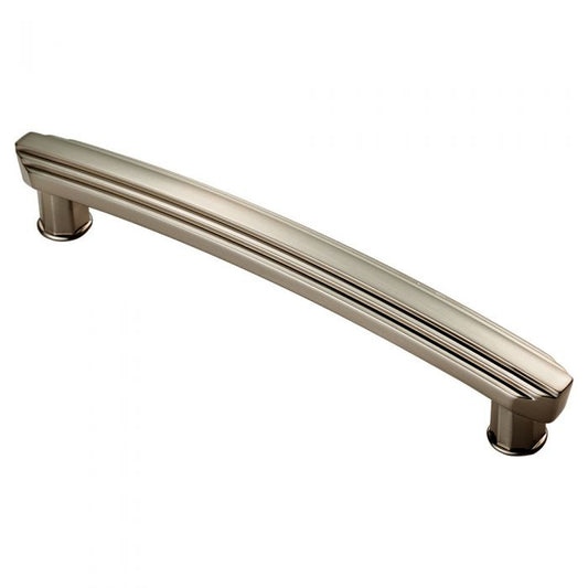 Satin Nickel Art Deco Cabinet Handle - 160mm Centres