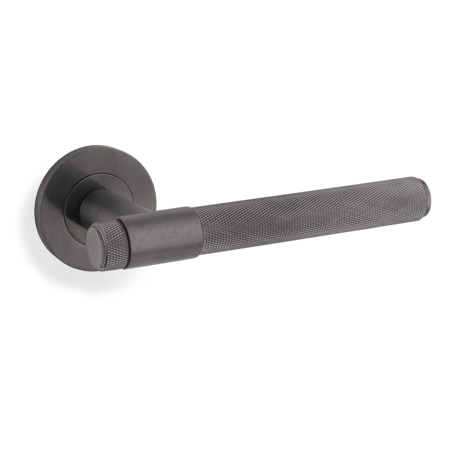 Kingston Knurled Door Handles On Round Rose