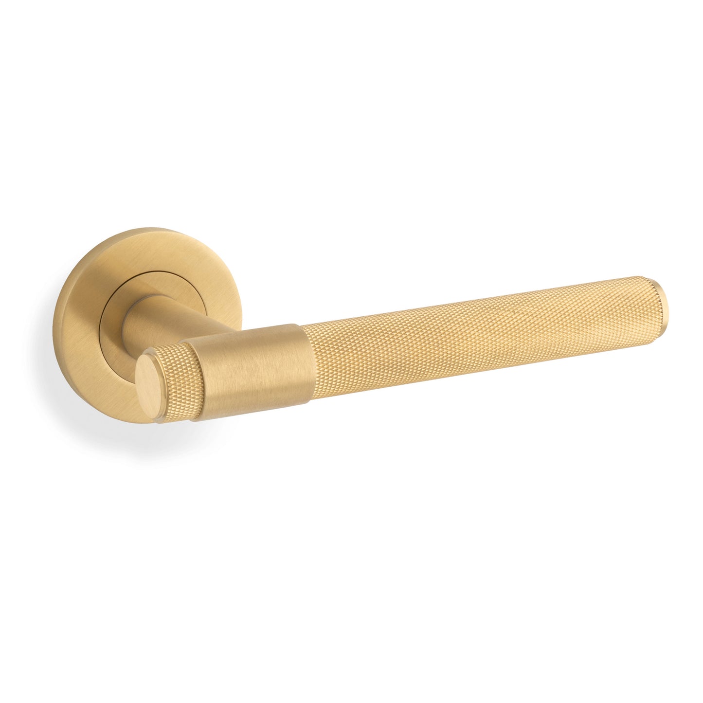 Kingston Knurled Door Handles On Round Rose