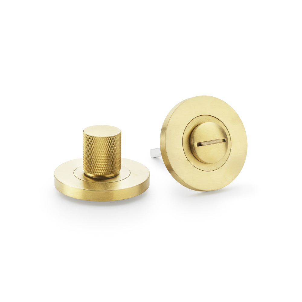 Knurled Thumbturn and Release - Satin Brass PVD