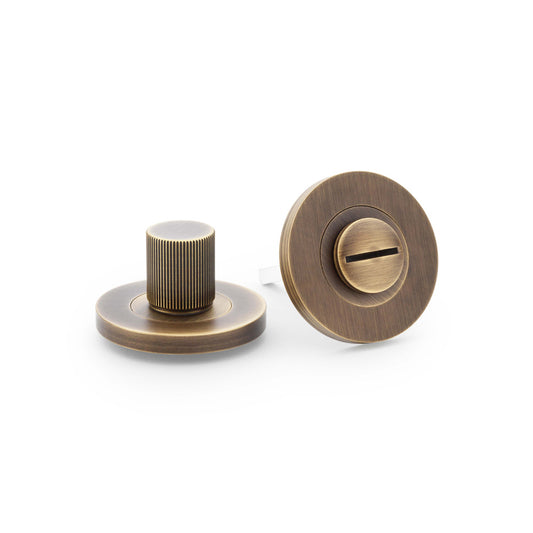 Reeded Thumbturn and Release - Antique Brass