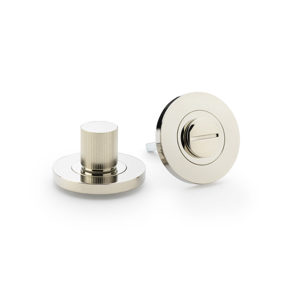 Reeded Thumbturn and Release - Polished Nickel PVD