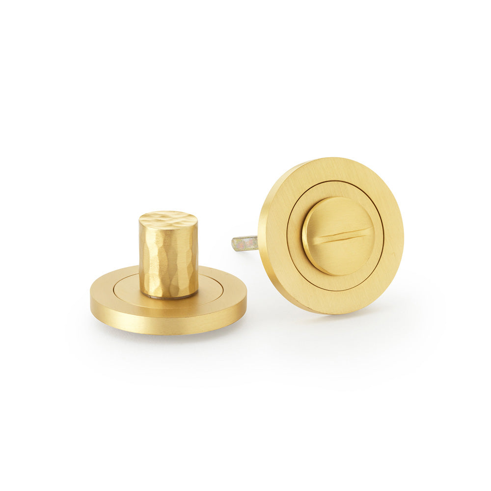 Hammered Thumbturn and Release - Satin Brass