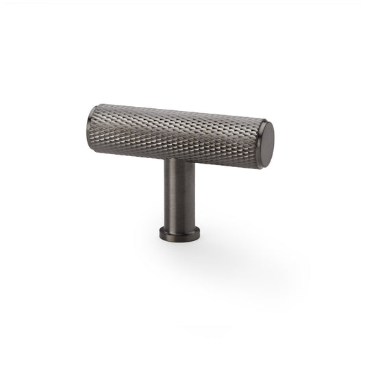 Crispin Knurled T-bar Cupboard Knob - Dark Bronze PVD