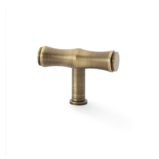 Crispin Antique Brass Bamboo T-bar Cupboard Knob