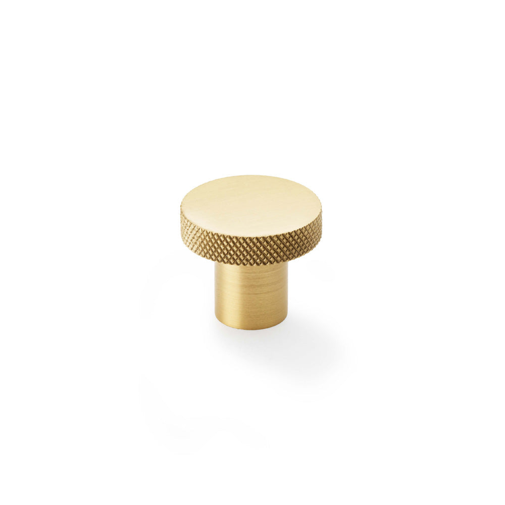 Hanover Satin Brass knurled cabinet knob - 30mm