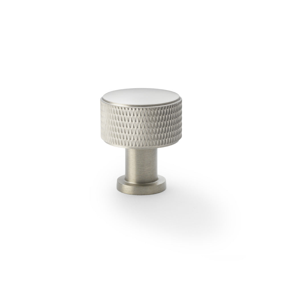Lucia Knurled Cupboard Knob - Satin Nickel - 29mm