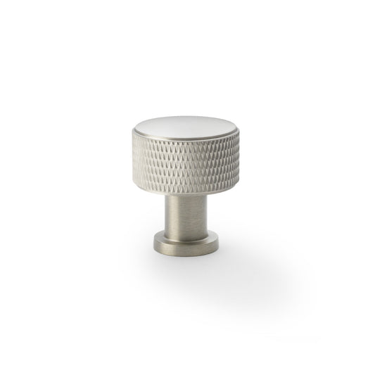 Lucia Knurled Cupboard Knob - Satin Nickel - 29mm