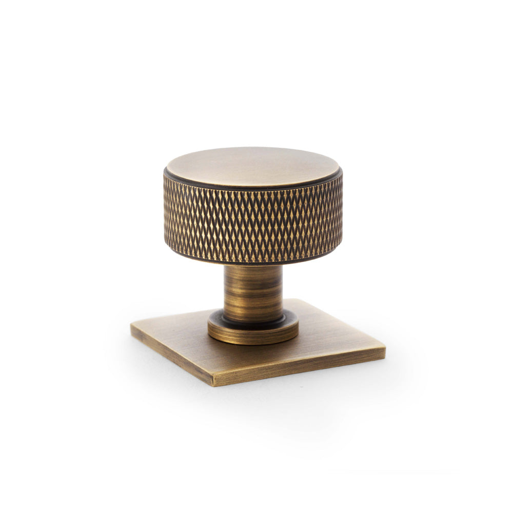 Lucia Knurled Cupboard Knob - Antique Brass - 35mm