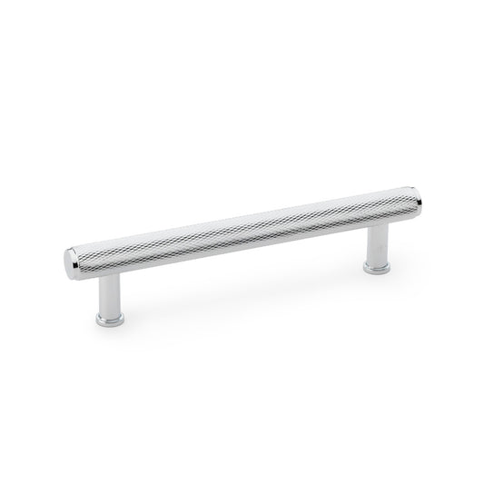 Crispin Polished Chrome Knurled T-bar Cupboard Pull Handle - 128mm Centres