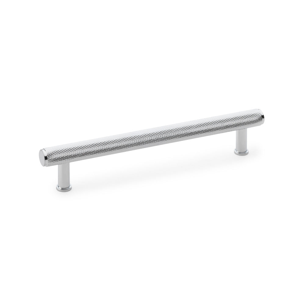 Crispin Polished Chrome Knurled T-bar Cupboard Pull Handle - 160mm Centres