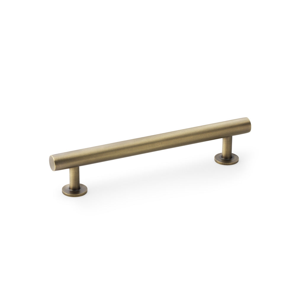 Round T-Bar Cabinet Pull Handle - Antique Brass - Centres 128mm