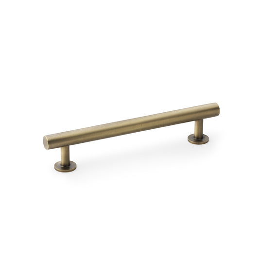 Round T-Bar Cabinet Pull Handle - Antique Brass - Centres 128mm