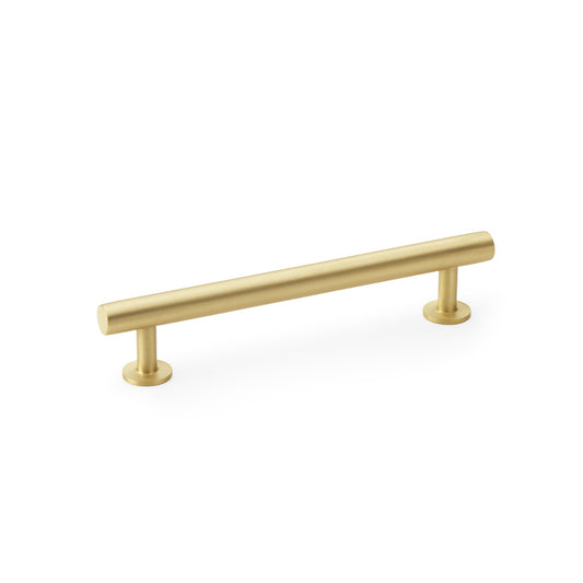 Round T-Bar Cabinet Pull Handle - Satin Brass - Centres 128mm