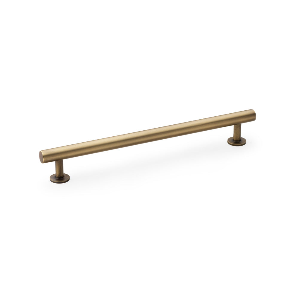 Round T-Bar Cabinet Pull Handle - Antique Brass - Centres 192mm