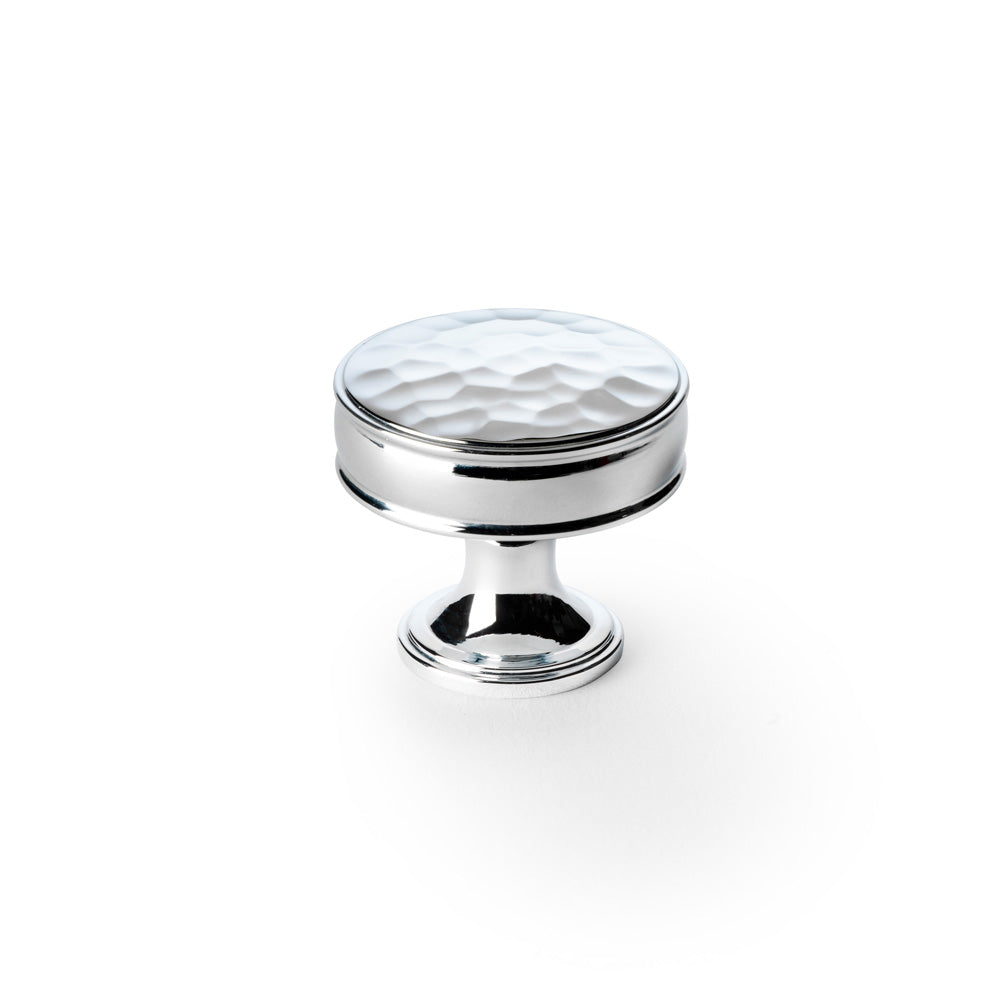Lynd Polished Chrome hammered cabinet knob - 38mm