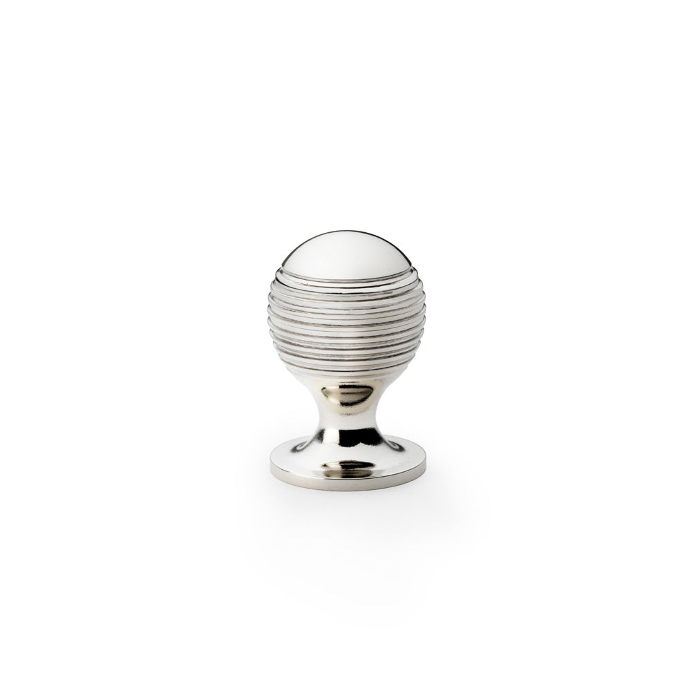 Caesar Cupboard Knob on Round Rose - Polished Nickel - 25mm