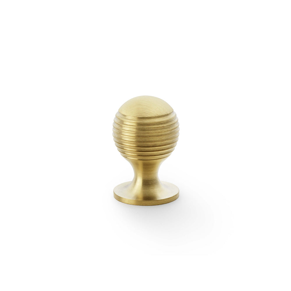 Caesar Cupboard Knob on Round Rose - Satin Brass PVD - 25mm