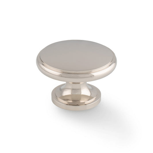 Cambridge Polished Nickel Round Cupboard Knob - 38mm