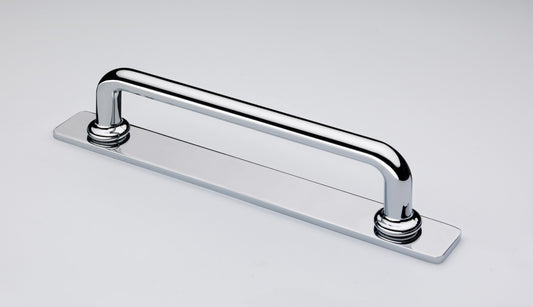 Banbury Polished Chrome Cabinet Bar Handle on Backplate - 128mm Centres