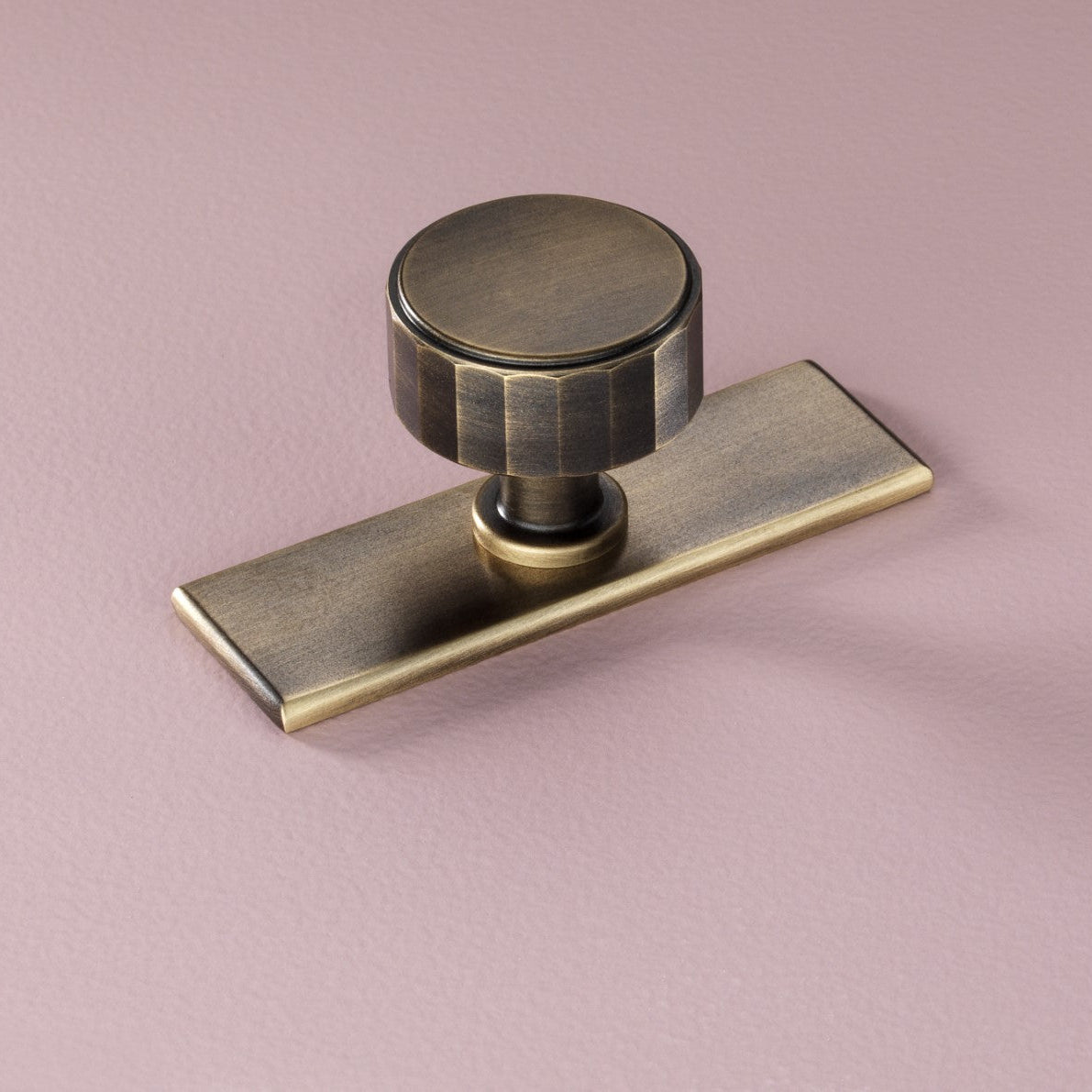 Broadway Brushed Bronze Cabinet Knob on Backplate