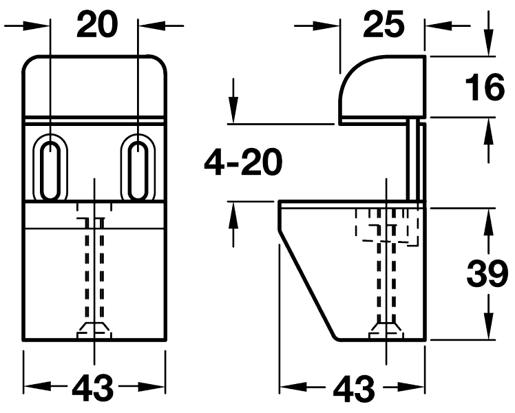 Brushed Nickel Shelf Bracket